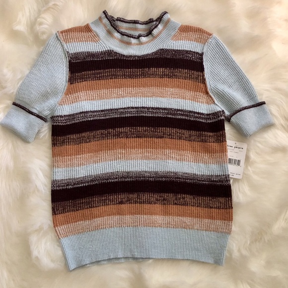 FREE PEOPLE 🎉HP🎉 Sky Blue Combo Sweater - Picture 2 of 5